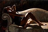 Alonso Perez Paintings - Paola on thhe Couch by Fabian Perez